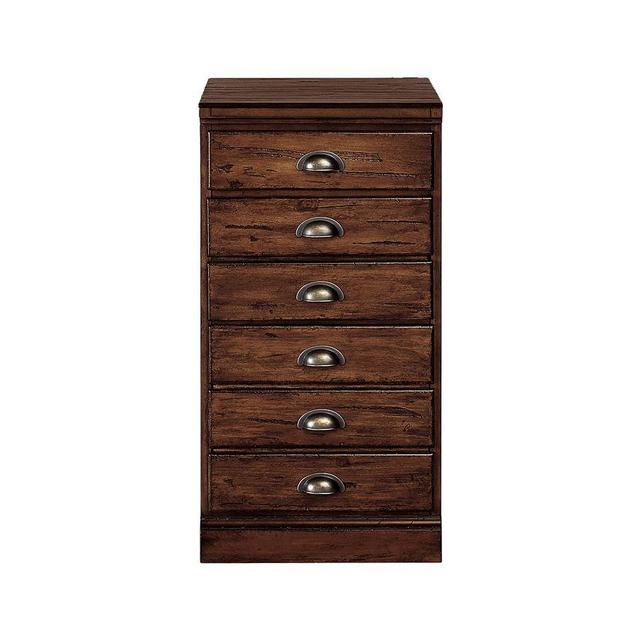 Printer's 16" 3-Drawer File Cabinet with Top, Tuscan Chestnut