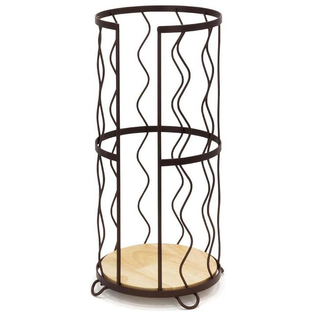 BROOKSTONE, Toilet Paper Holder with Bamboo Base, Freestanding Bathroom Tissue Organizer, Minimalistic Storage Solution, Modern Trending Design [Holds Large Rolls], Bronze…