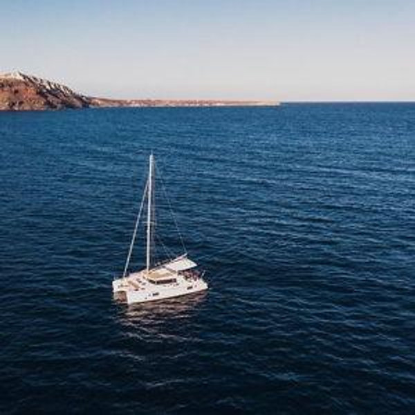 Romantic Sunset Catamaran Caldera Cruise incl. Meal & Drinks