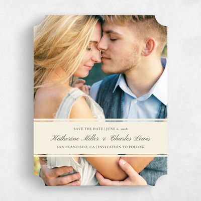 Beige Ticket Wedding Save the Date - Abbey Banner