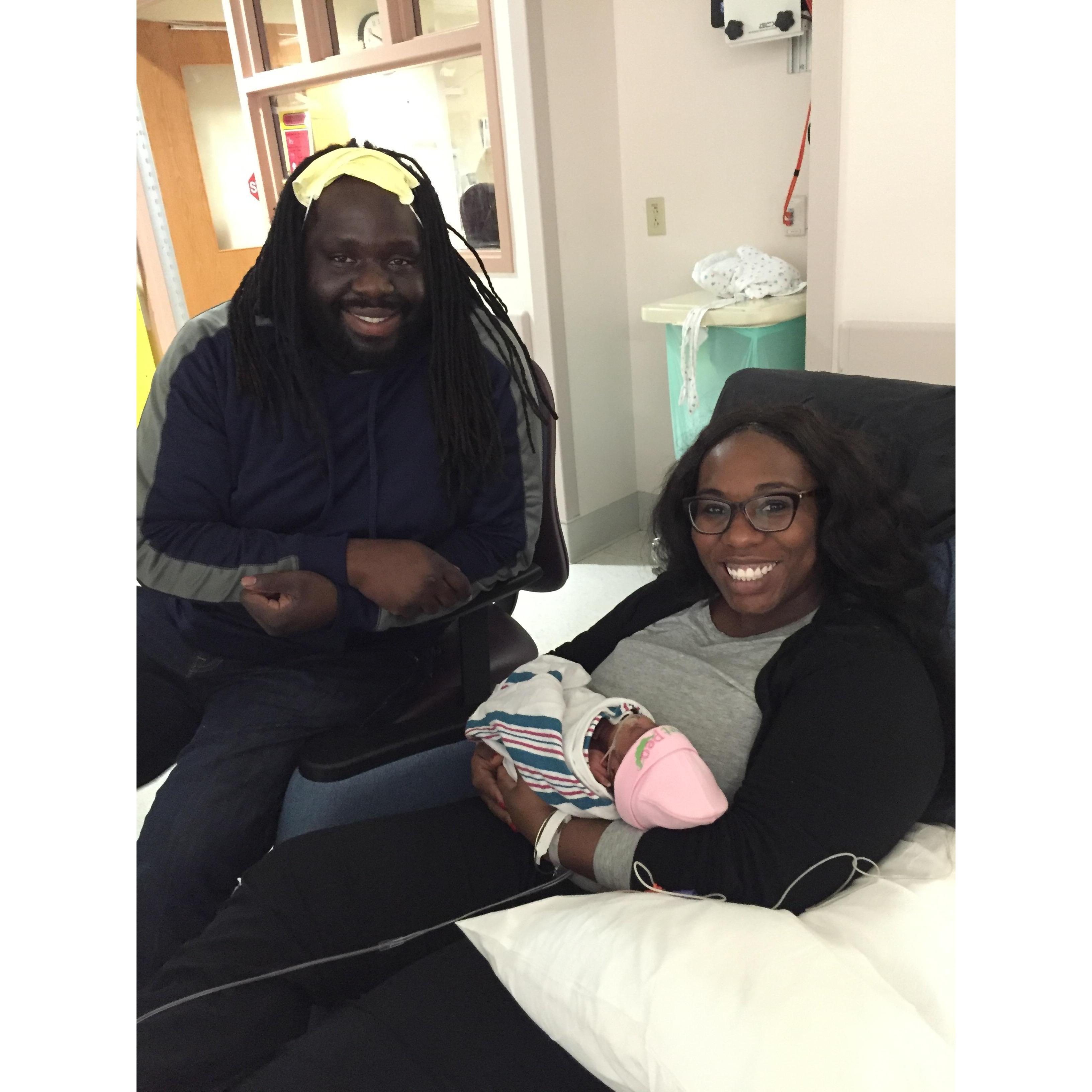 We became a family April 17th 2016 !!! Our daughter Avery was born 10 weeks early she was 3lbs 2oz