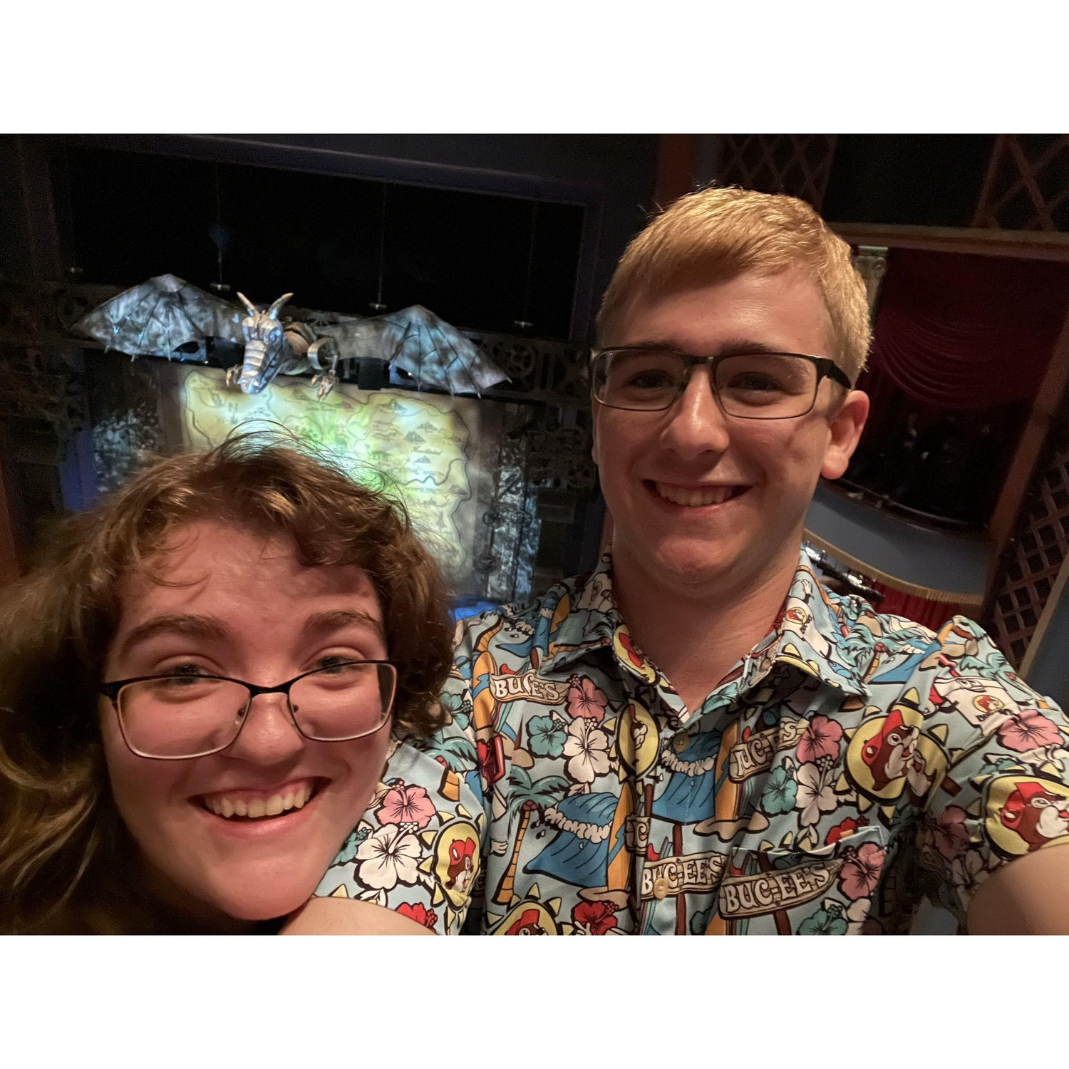 Cameron and Kamber at Hobby Center watching Wicked, 2023