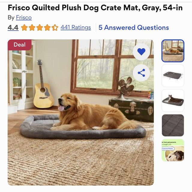 Frisco Quilted Plush Dog Crate Mat 54