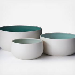 3- Piece Ombre Celedon Nesting Bowls