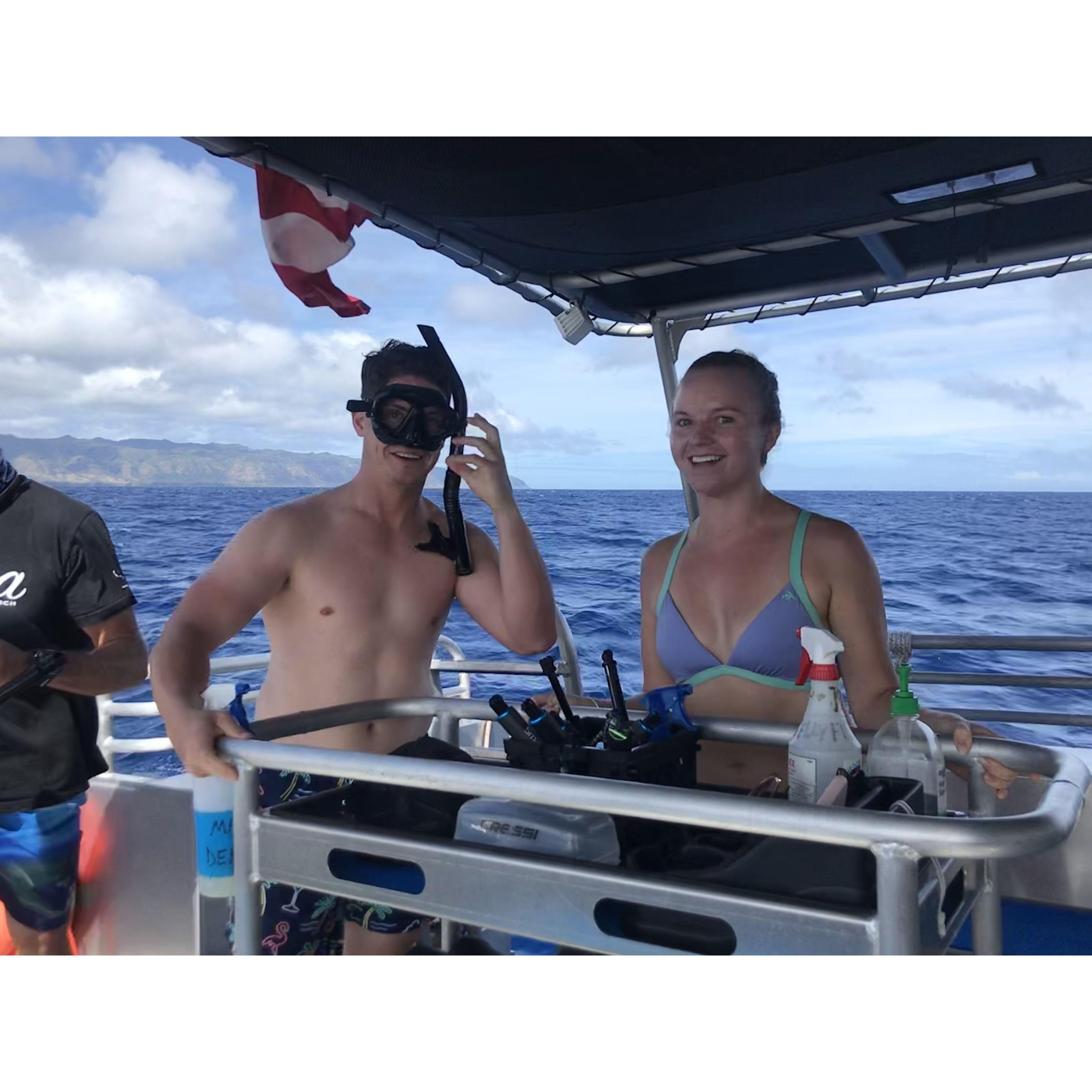 Finally got to go free diving with sharks! Such a cool experience. - Somewhere in the Pacific Ocean