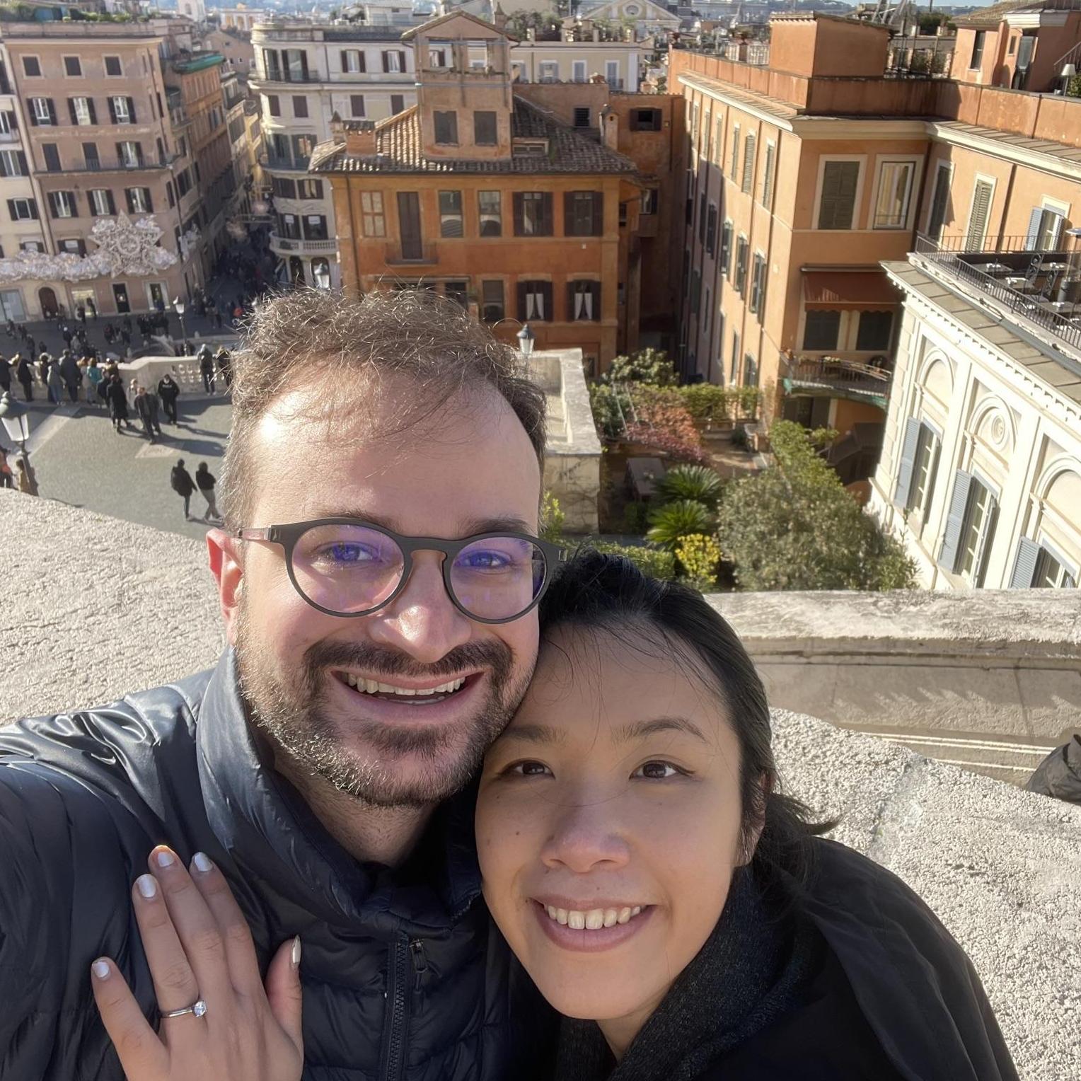 Atop the Spanish steps