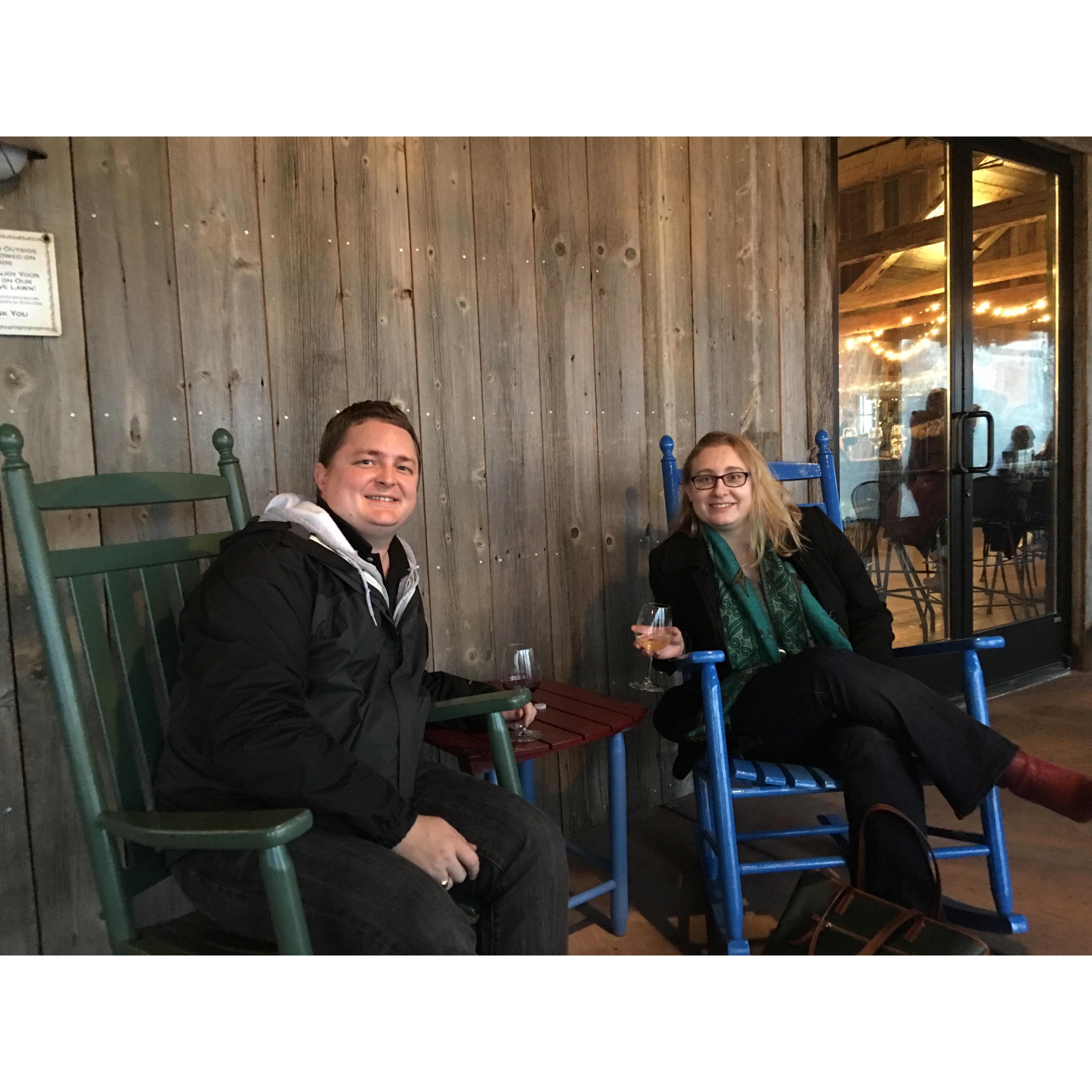 One of our first dates included this stopover at the Bull Run Winery in Centreville, VA in February 2018.