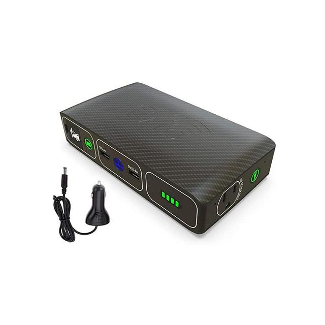 HALO Bolt Wireless Laptop Power Bank - 44400 mWh Portable Phone Laptop Charger Car Jump Starter with AC Outlet and Car Charger, Black Graphite (114425)