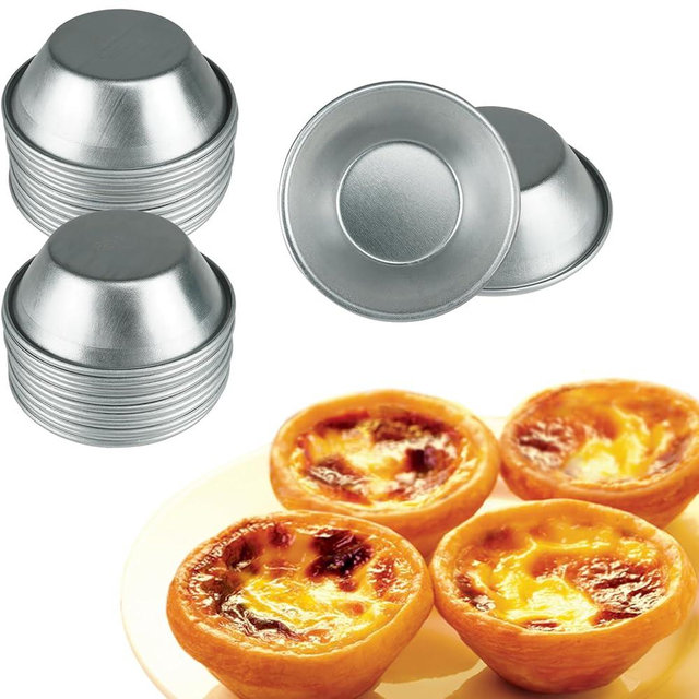 Weilan 25 Pcs Mini Tiny Pie Muffin Cupcake Pans Tin Egg Tart Mold Bakeware -NonStick Puto Cup