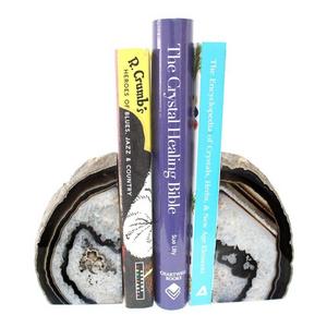 Black Agate Bookend Pair - 1 to 3 lb - Geode Bookend with Rock Paradise Exclusive COA