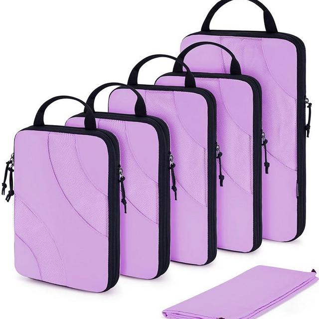 Compression Packing Cubes, BAGSMART 6 Set Travel Packing Cubes for Carry on Suitcases, Compression Suitcase Organizers Bag Set & Travel Cubes, Lightweight Packing Organizers Very Peri