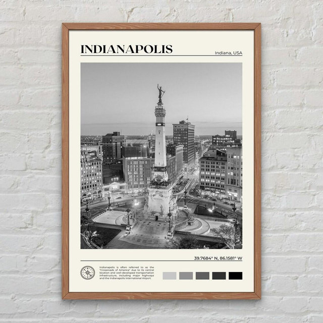 Black and White, Indianapolis Print, Indianapolis Art, Indianapolis Poster, Indianapolis Photo, Indianapolis Decor, Indiana Poster Print