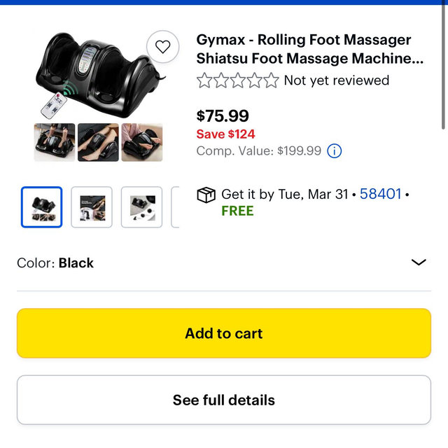 Gymax - Rolling Foot Massager Shiatsu Foot Massage Machine w/ Remote Control - Black