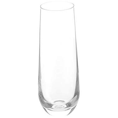Circleware 55502 Downtown Stemless Champagne Flute Glasses Set of 4, Elegant All-Purpose Wine Drinking Glassware Beverage Cups for Water, Juice, Beer, Liquor, Whiskey & Home Bar Decor, 10.5 oz, Clear