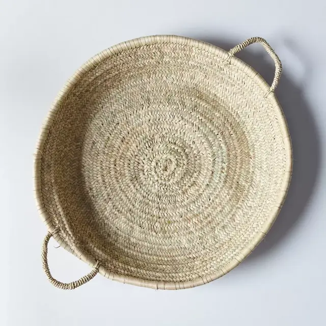 Handmade Shallow Moroccan Basket