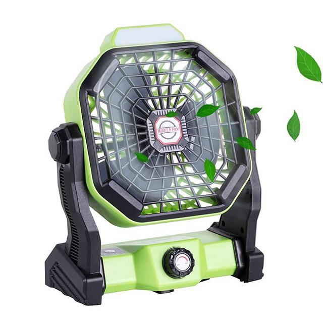 Portable Rechargeable Fan with LED Lantern,7800mAh Portable Camping Fan Rechargeable,Up to 25 hours,Personal USB Small Desk Tent Fan for Office,Home,Table,Fishing(Green)