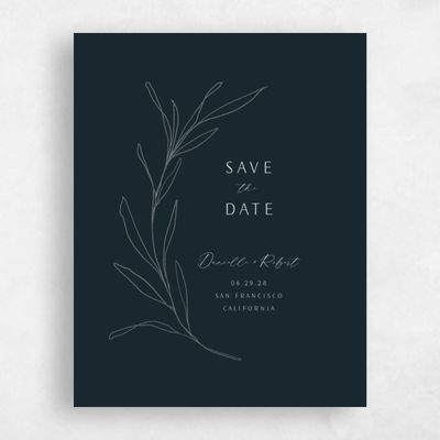 Darkest Teal, Blue Wedding Save the Date - Avila Classic