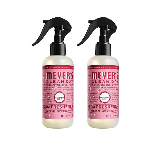 Mrs. Meyer's Room and Air Freshener Spray, Non-Aerosol Spray Bottle Infused with Essential Oils, Peppermint 8 Fl Oz (Pack of 2)