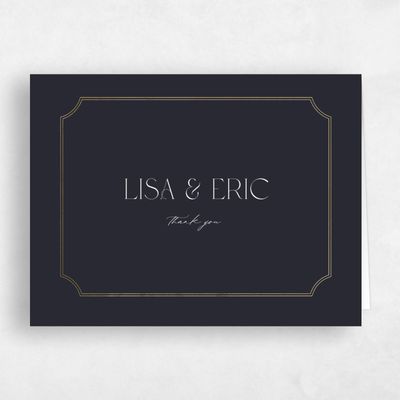 Ebony, Black Wedding Thank You - Rothenburg Landscape Foil