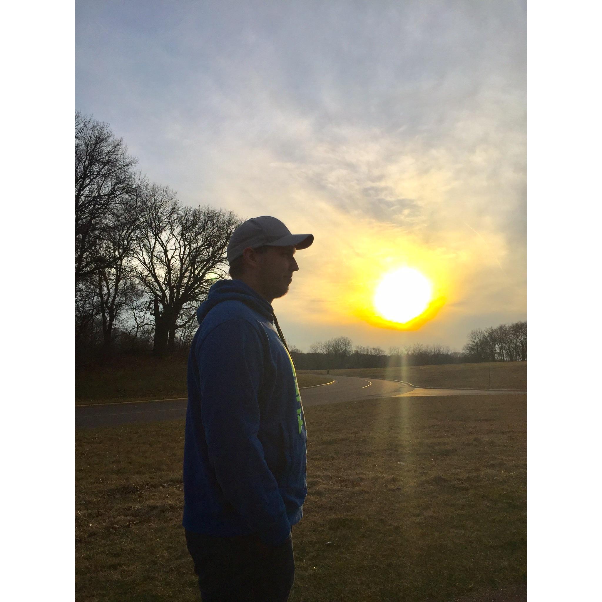 The beautiful sunset and the man I love.
