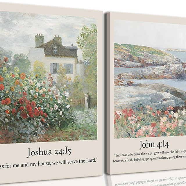 Framed Bible Verses Wall Decor Set of 2 Christian Jesus Pictures Wall Art Psalms Scripture Poster Scripture Gallery Prints Religious Quotes Wall Art 12 * 16Inch*2