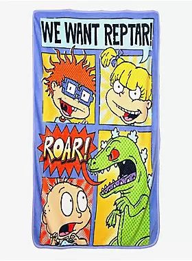 Rugrats Nickelodeon Comic Strip Plush Throw Blanket