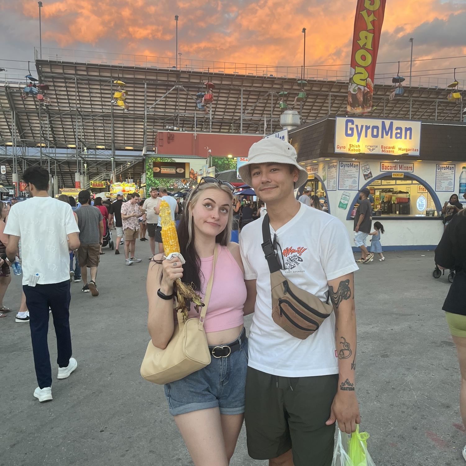 Great food and an even better sunset at the Wisconsin State fair.