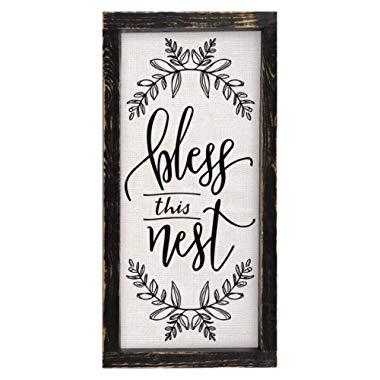 Brownlow Gifts Bless This Nest Framed Linen Sign