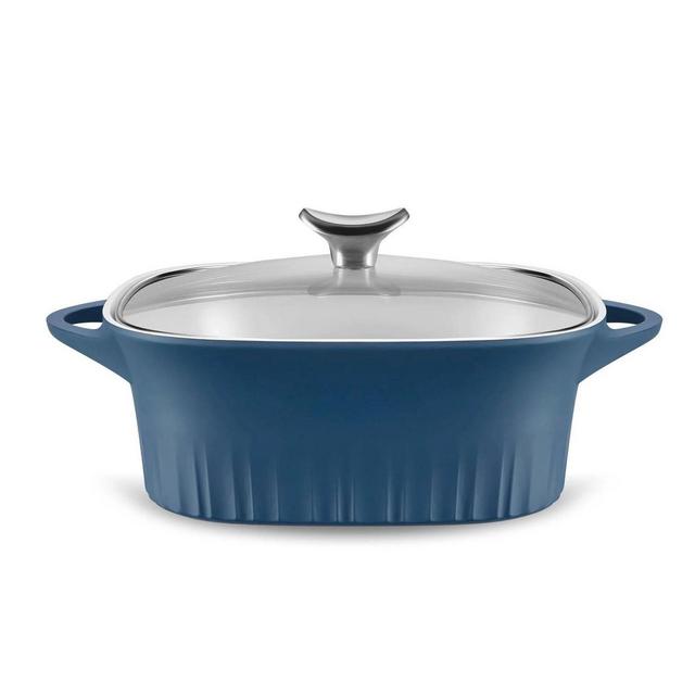 CorningWare 3.2qt Cast Aluminum Roaster with Lid Navy