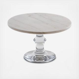 Marble Cake Stand with Glass Base