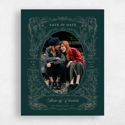 Dark Emerald, Green Wedding Save the Date - Leonid Portrait
