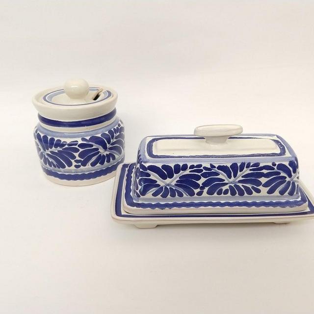 Butter Dish & Jam Jar Milestones Pattern