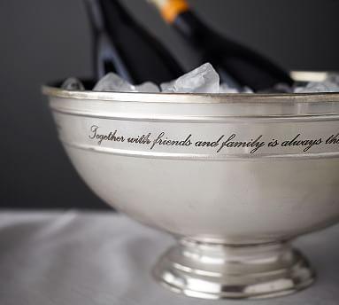Antique Silver Sentiment Serving Bowl