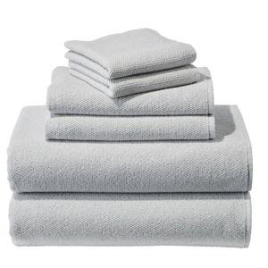 Organic Textured Cotton Towel Set (Vapor Gray)