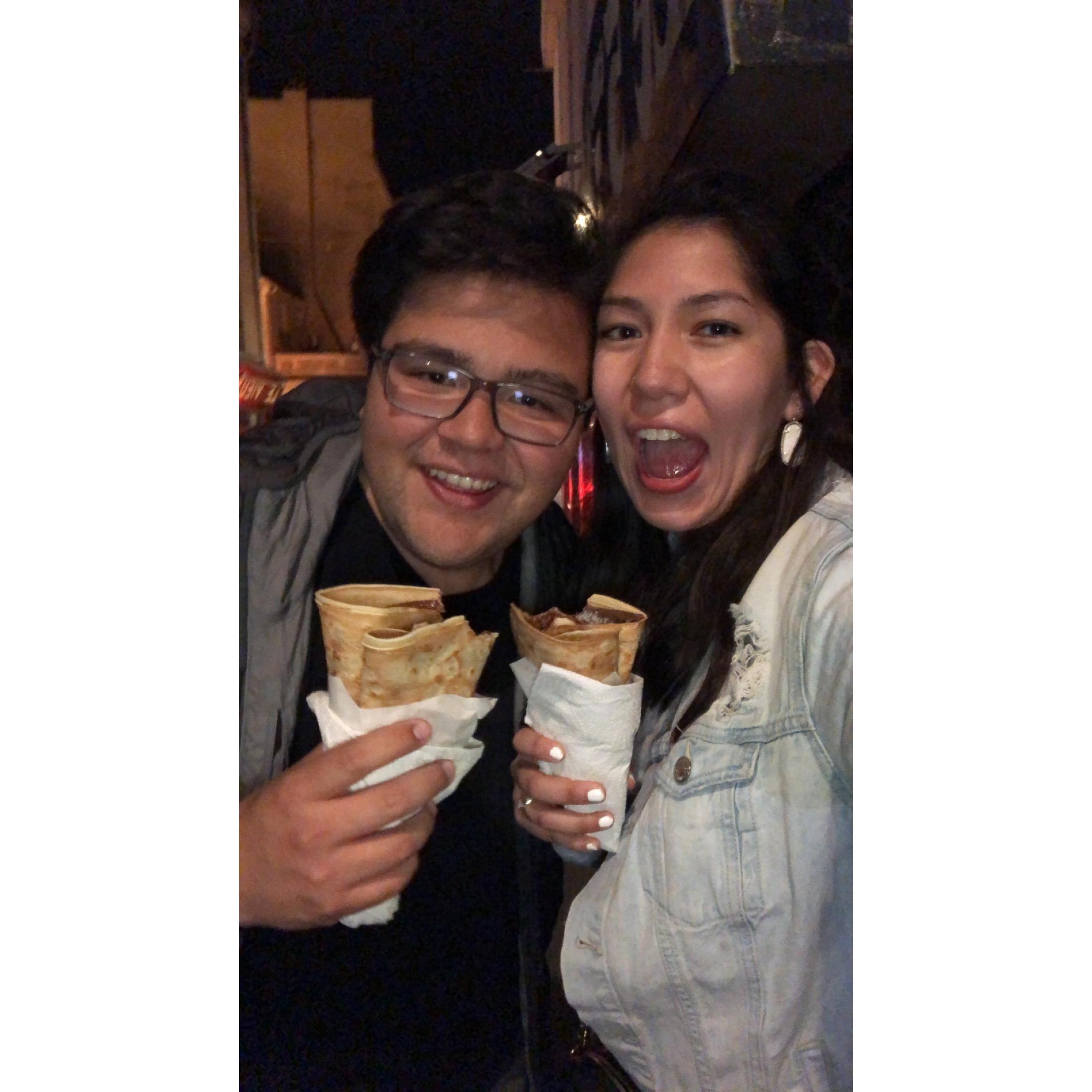 Late night crepes in Paris