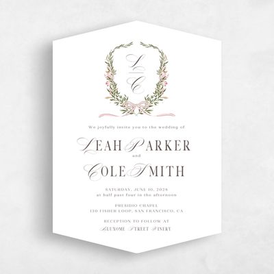 White Diamond Wedding Invitation - Cindra Portrait
