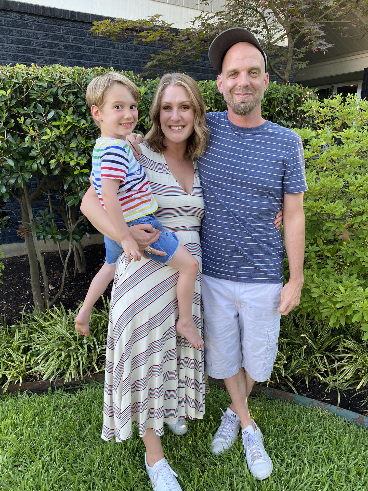 Jason, Elizabeth, and Lincoln on Father's Day 2020.