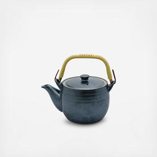 Tessa Black Flat Top Spiral Teapot