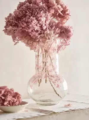 Pressed Floral Fluted Vase