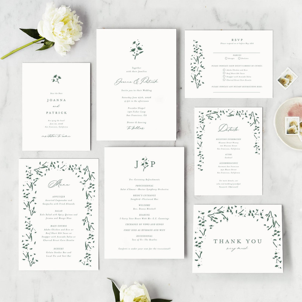 Regal Classic Letterpress | Dusty Blue | Zola Wedding Invitations