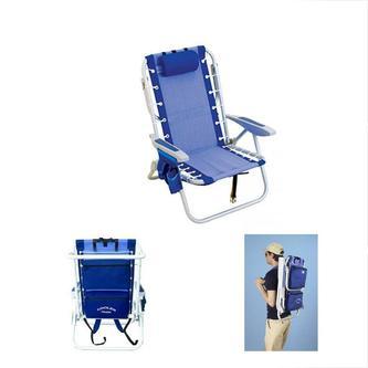 Rio Gear Ultimate Backpack Chair With Cooler, Blue/Blue
