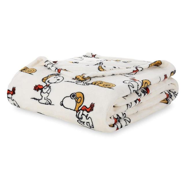 Berkshire Blanket Peanuts® VelvetLoft® Cute Character Snoopy Plush Blanket,Peanuts Red Baron,King 90 in x 108 in (Official Peanuts® Product)