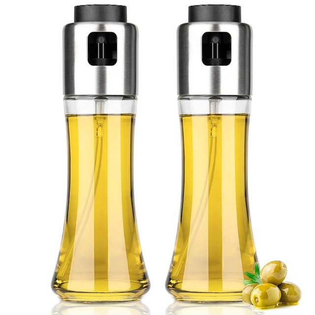 mafiti 2 pack Oil Dispenser Bottle 180ml/6Oz Olive Oil Dispenser Sprayer for Cooking Air fryer BBQ Grilling Salad Baking Kitchen Gadgets Accessories