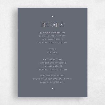 Dark Slate, Blue Wedding Enclosure - Sharpe