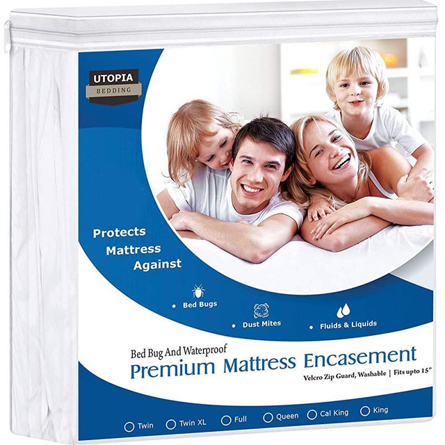 Utopia Bedding Premium 135 GSM Waterproof Mattress Encasement, 360° Protection, Zippered, Bed Bug Proof, Fits 15 Inches Deep, Easy Care (King)