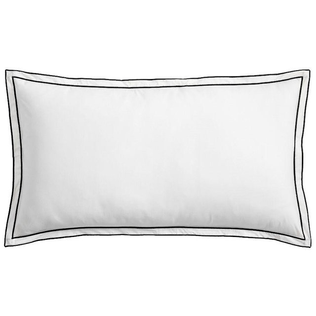 Double Embroidered Sham, White/Black, King, Set of 2