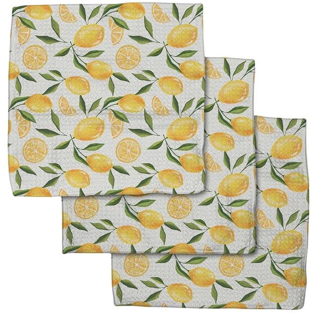 GEOMETRY Kitchen Dish Cloths - Quick Dry Dishcloths for Kitchen - Premium Dish Rags with Geoweave (Lemon Delight)