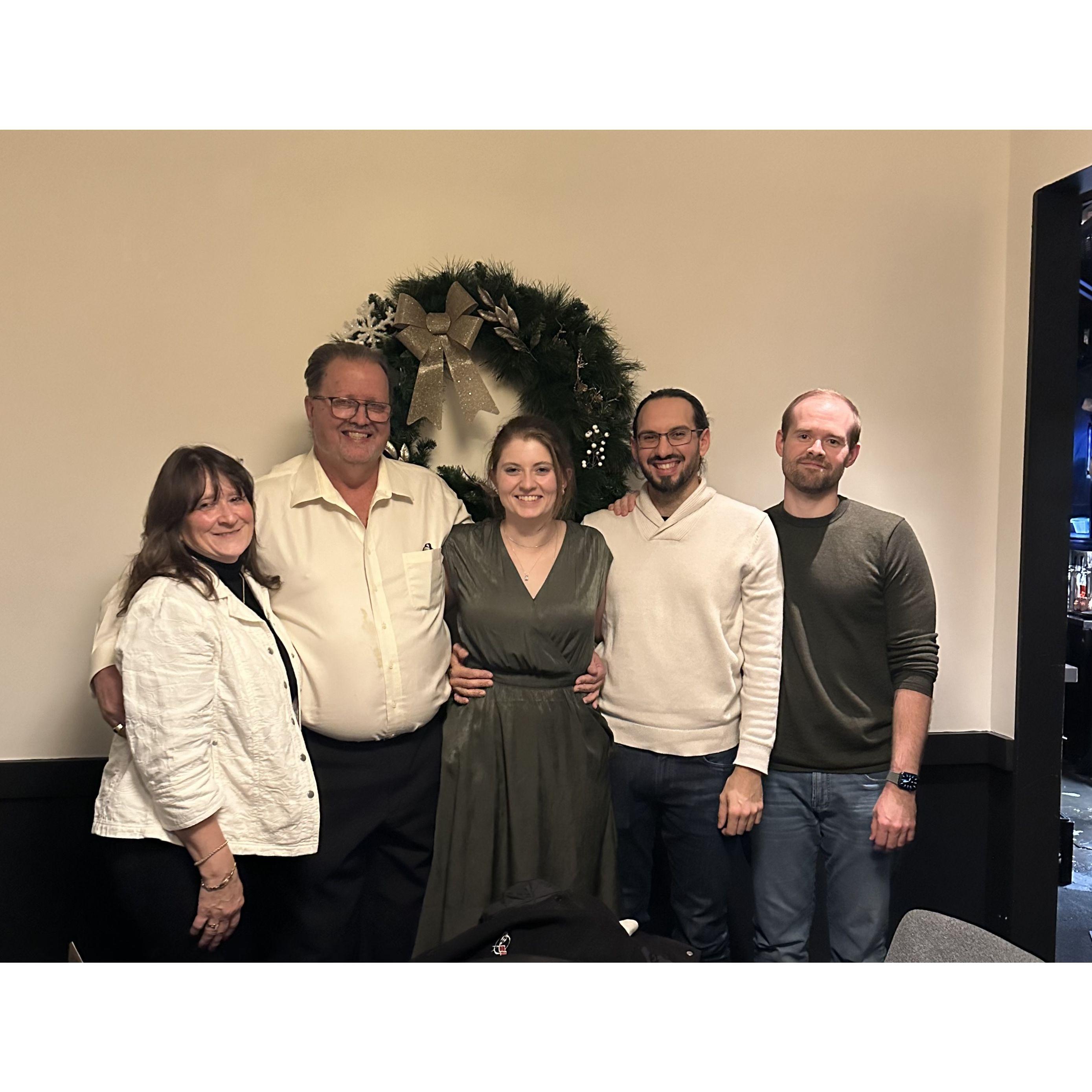 Fabio and Danielle celebrate their civil union with Danielle's family in Rochester, NY, December 2023