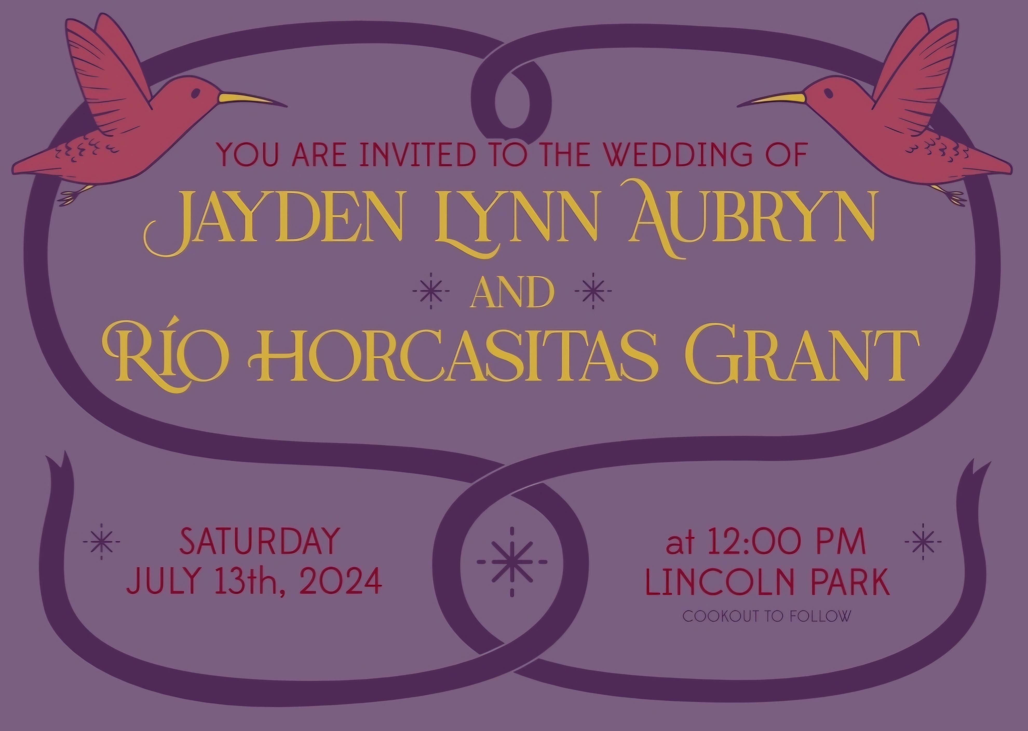 The Wedding Website of Jayden Aubryn and Río Horcasitas Grant