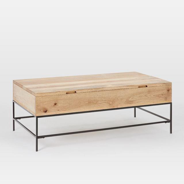 Industrial Storage Coffee Table, Large (50"), Raw Mango